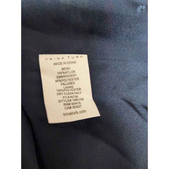 Trina Turk Sequined Blouse Top Women's 6 SMALL Pink Blue Orange Gold Embroidered - Picture 9 of 12